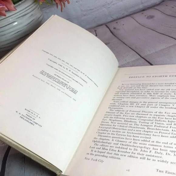 VINTAGE 1948 NURSING DISEASES OF THE EYE, EAR, NOSE AND THROAT textbook - Picture 7 of 10